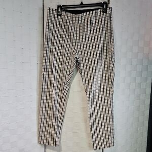 a new day Tan and Black Plaid Stretch Capris